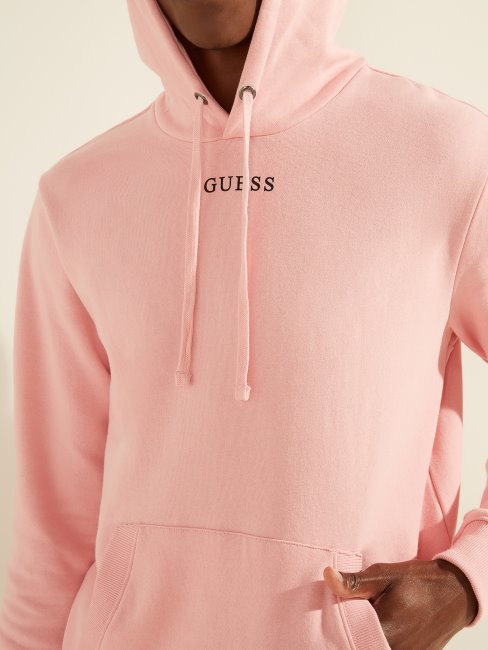 Sweat à Capuche Eco Roy Logo Guess Blossom Rose Clair