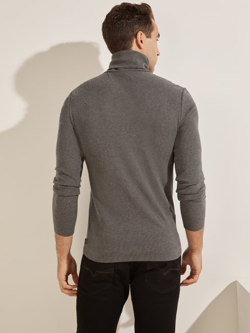 T-shirt à Col Roulé Mateo Chiné Charbon Foncé Devinez