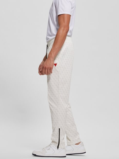 Guess Eco Korbin Pantalon De Survêtement 4g Aop Blanc Pur