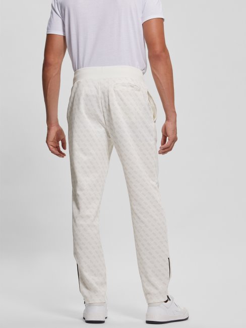 Guess Eco Korbin Pantalon De Survêtement 4g Aop Blanc Pur