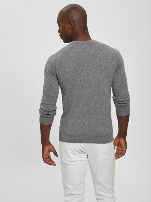 Pull à Slogan En Cachemire Chiné Anthracite Moyen Guess Peregrine