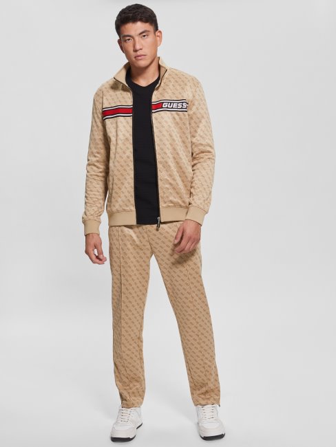 Pantalon De Survêtement Eco Korbin Guess 4g Aop Beige Blanco