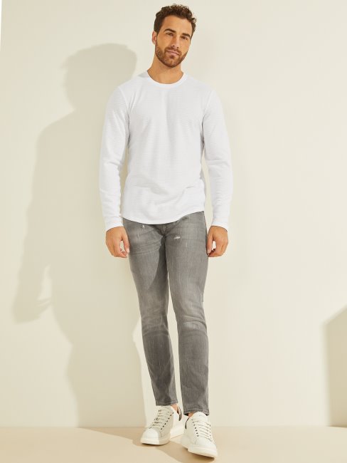 Tee Shirt Manches Longues Guess Zuma Blanc Pur