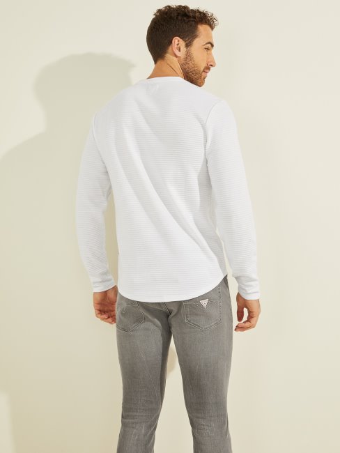 Tee Shirt Manches Longues Guess Zuma Blanc Pur