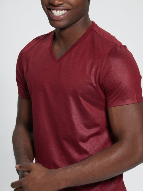 T-shirt Mason Yoke à Col En V Vino Guess