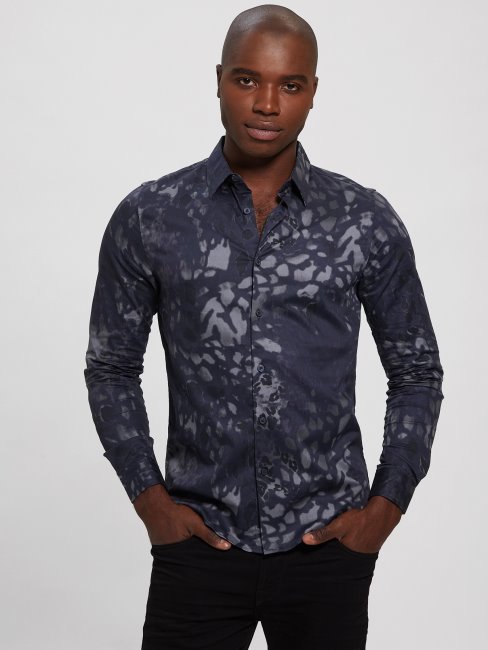 Chemise De Luxe à Imprimé Animal De Minuit