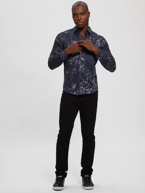 Chemise De Luxe à Imprimé Animal De Minuit