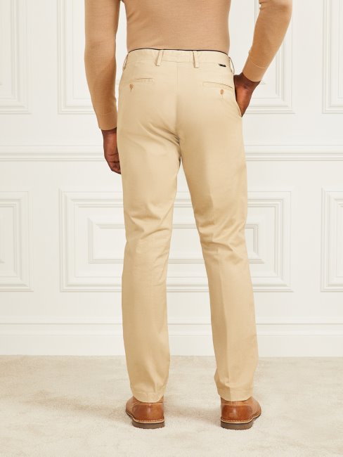 Guess Pantalon Armando Chino Fauve Aux Herbes