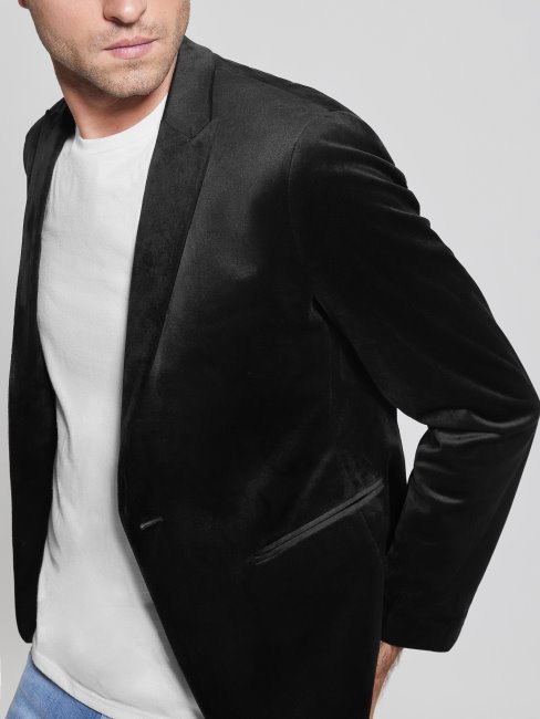 Guess Fulham Velours Blazer Noir De Jais