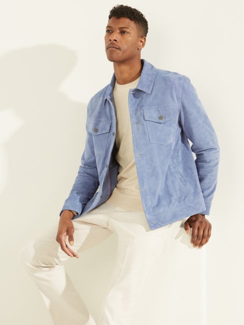 Veste Camionneur En Cuir Suédé Bacopa Guess