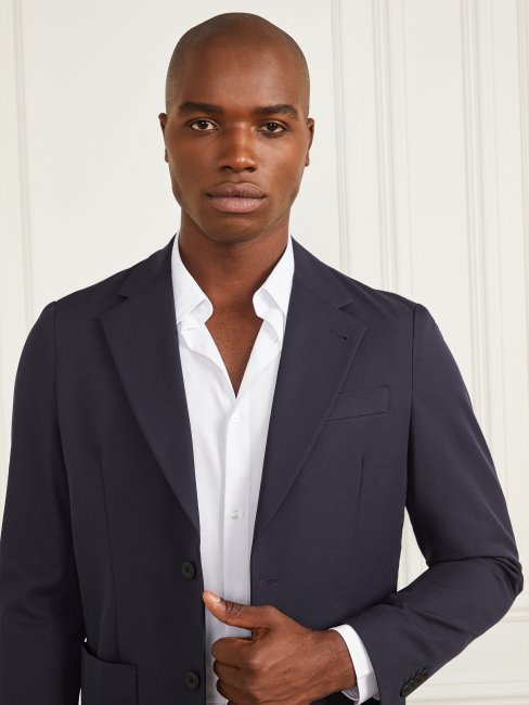 Blazer Guess Gary Patch Bleu élégant