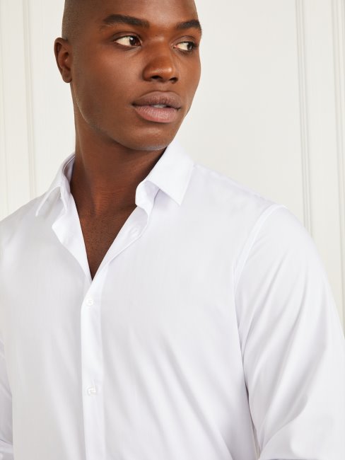 Chemise Jacob Blanche Pure à Poignets Crantés