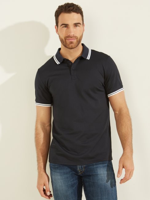 Polo Sport Piqué Bleu élégant Guess