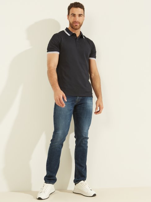 Polo Sport Piqué Bleu élégant Guess