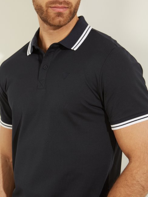 Polo Sport Piqué Bleu élégant Guess
