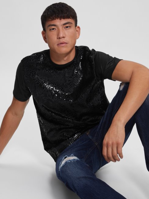 Tee Shirt Noir Jet Guess Alameda Serpent