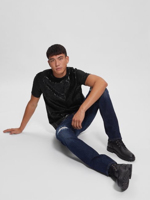 Tee Shirt Noir Jet Guess Alameda Serpent