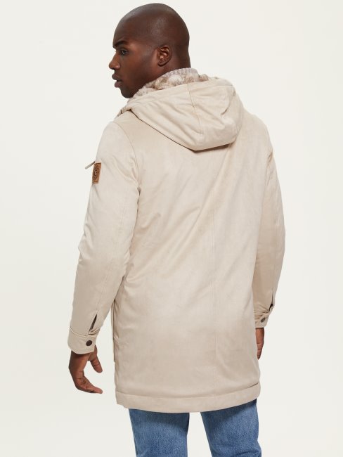 Guess Pasadena Stone Manteau En Simili Daim Et Peau Lainée