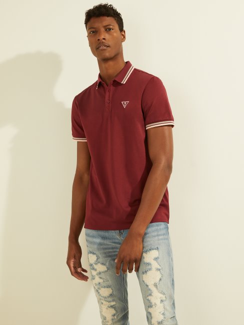 Sport Piqué Logo Wine Polo Guess