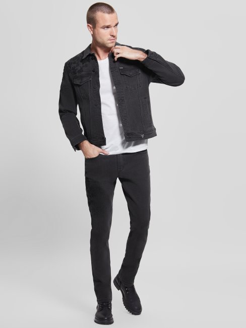 Jean Fuselé Noir De Jais à Fleurs Brodées Guess