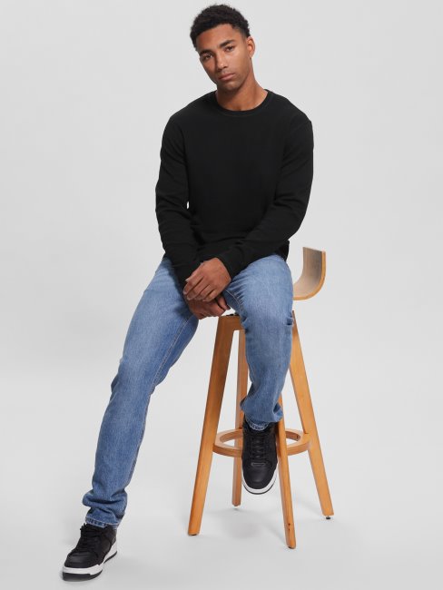 Tee Shirt Manches Longues Guess Skyler Noir De Jais