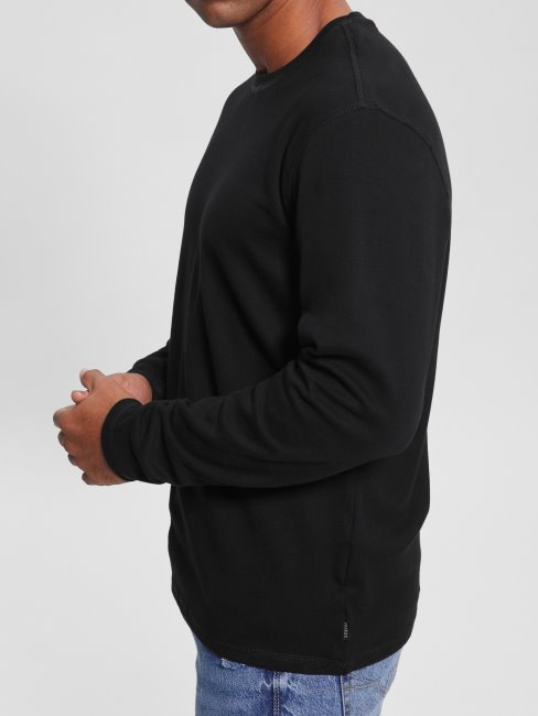 Tee Shirt Manches Longues Guess Skyler Noir De Jais