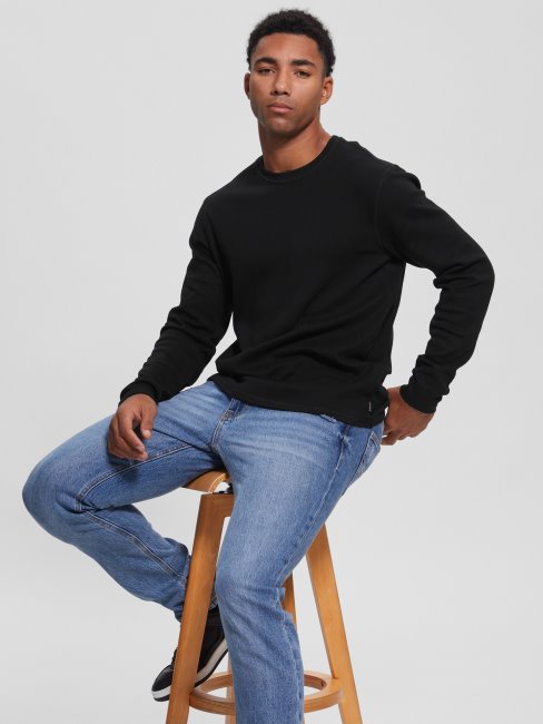 Tee Shirt Manches Longues Guess Skyler Noir De Jais