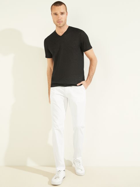 T-shirt à Col En V En Regard Noir De Jais Guess