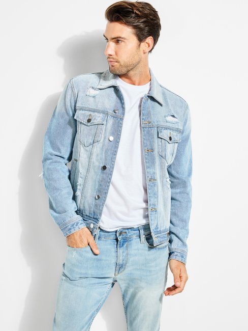 Veste En Jean Délavé Clair Dillon Bleu Guess