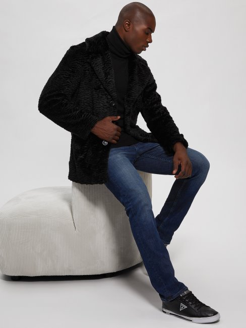 Guess Manteau D'astrakan En Fausse Fourrure Noir De Jais