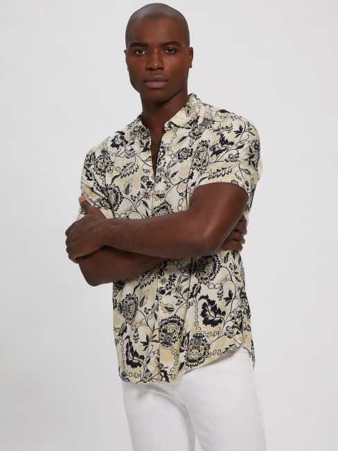 Chemise De Jardin Verrouillé En Rayonne écologique Guess Jardin Verrouillé