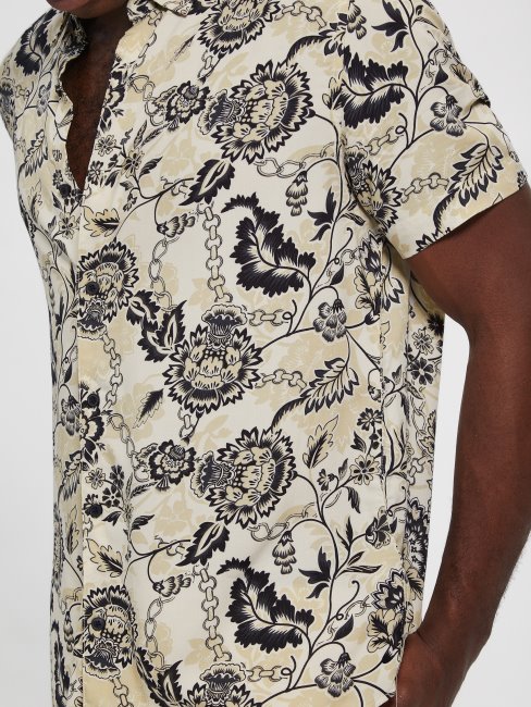 Chemise De Jardin Verrouillé En Rayonne écologique Guess Jardin Verrouillé