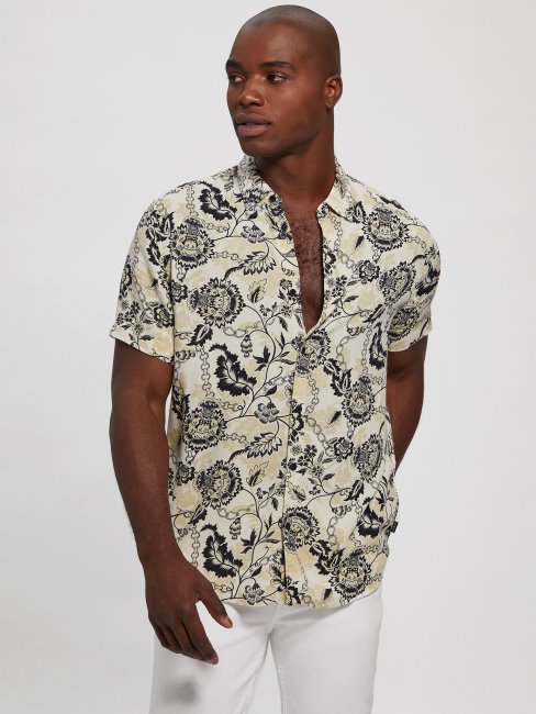 Chemise De Jardin Verrouillé En Rayonne écologique Guess Jardin Verrouillé