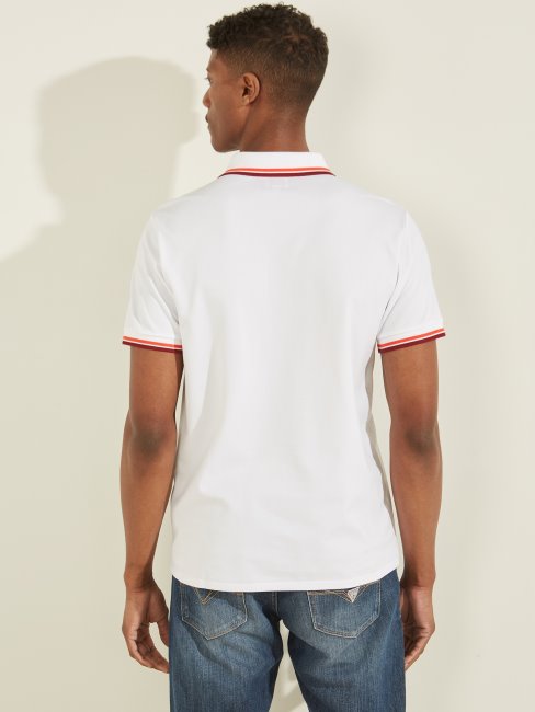 Guess Polo Pique De Sport Blanc Pur