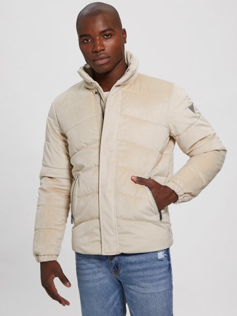 Pasadena Stone Veste Matelassée En Velours De Luxe Guess