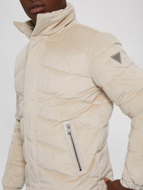 Pasadena Stone Veste Matelassée En Velours De Luxe Guess