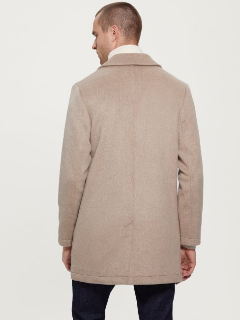 Manteau Habillé En Laine Mélangée Chinée Faïence Guess