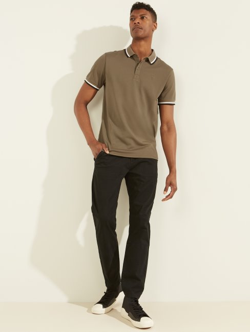 Polo En Piqué Sport Guess Chocolat Caroube