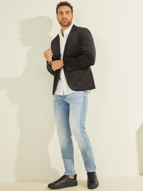 Blazer Guess Fulham En Velours Noir De Jais