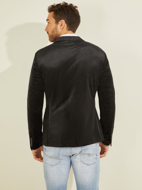 Blazer Guess Fulham En Velours Noir De Jais
