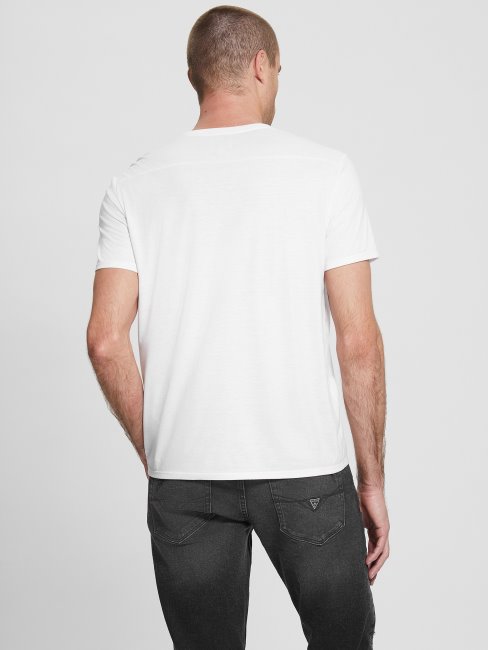T-shirt Mason Yoke à Col En V Guess Blanc Pur