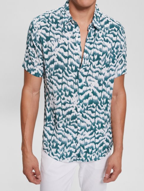 Chemise Ikat En Rayonne écologique Ikat à Chevrons Guess