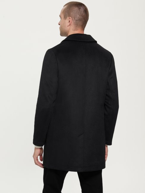 Guess Manteau Habillé En Laine Mélangée Noir De Jais