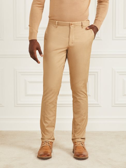 Guess Eco Hugh Easy Pantalon Chinois Taupe Grillé