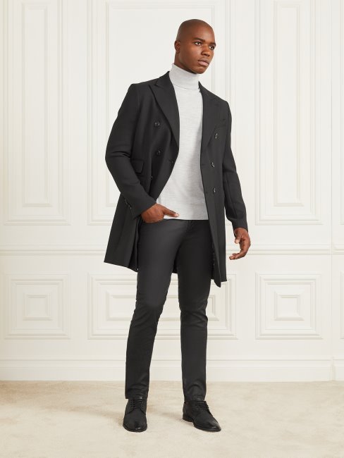 Manteau Croisé De Soirée Guess Noir De Jais