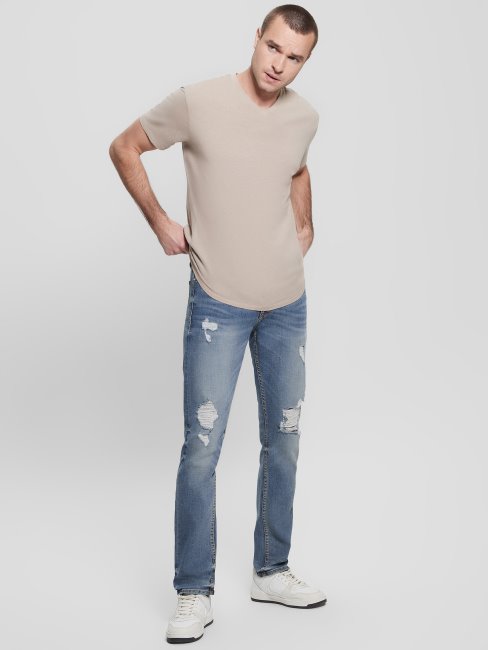 Guess Jean Fuselé Effet Vieilli Délavé Léger