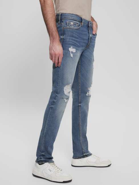 Guess Jean Fuselé Effet Vieilli Délavé Léger