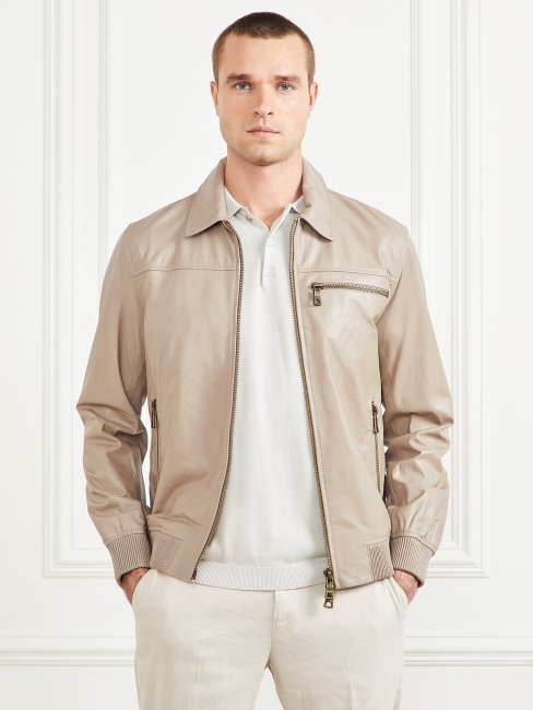 Veste De Vol En Cuir Pasadena Stone Guess