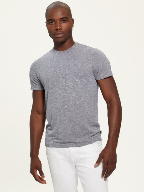 T-shirt En Jersey Bleu Soie Guess Poulain