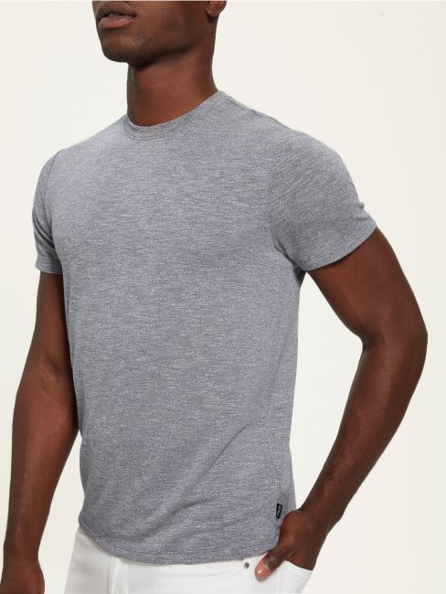 T-shirt En Jersey Bleu Soie Guess Poulain